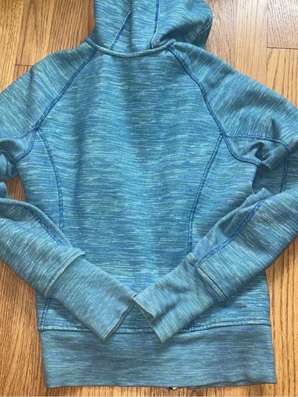 Vintage lululemon athletica Blue Teal Space-Dye Scuba Hoodie Size 6 - Picture 3 of 5
